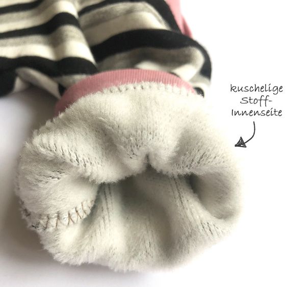 Puschl deluxe Baby Pumphose mit Fleece Streifen - Rosa - Gr. 50/56