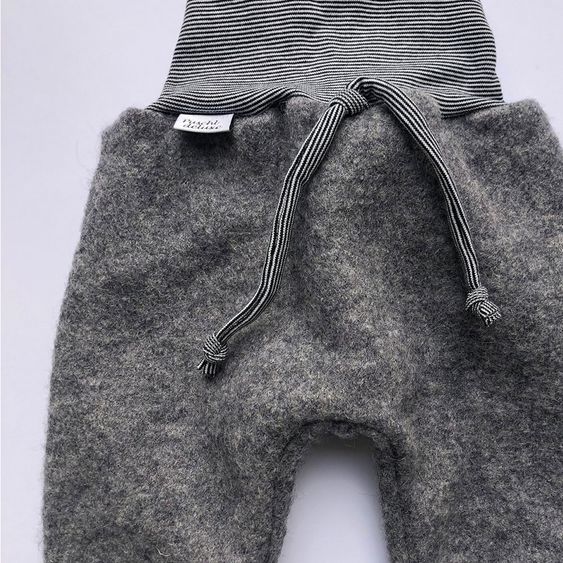 Puschl deluxe Baby Pumphose Walkloden - Grau meliert - Gr. 50/56