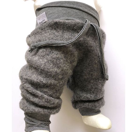 Puschl deluxe Baby Pumphose Walkloden - Grau meliert - Gr. 50/56