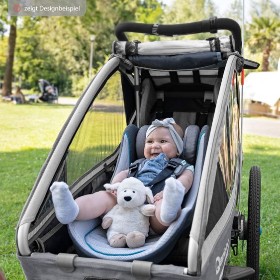 Qeridoo Babyschale für Qeridoo Fahrradanhänger - Dunkelgrau