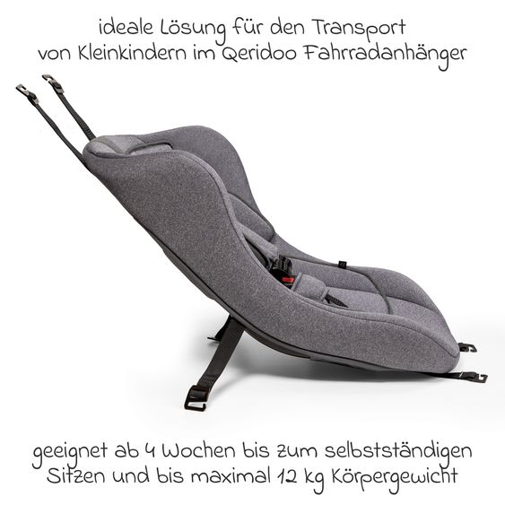 Qeridoo Infant car seat Gen 2 for Qeridoo Bike Trailer - Grey