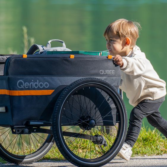 Qeridoo Bicycle load trailer Qubee with coupling capacity 130 liter volume - Grey