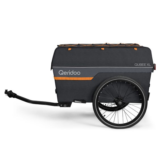 Qeridoo Bicycle load trailer Qubee XL with coupling capacity 220 liter volume - Grey