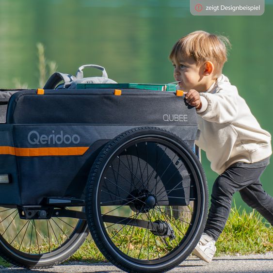 Qeridoo Bicycle load trailer Qubee XL with coupling capacity 220 liter volume - Grey