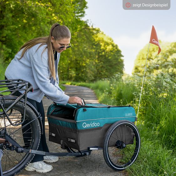 Qeridoo Bicycle load trailer Qubee XL with coupling capacity 220 liter volume - Limited Edition - Petrol