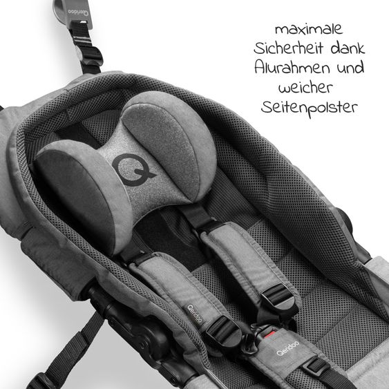 Qeridoo Hängematte Plus mit Sicherheitsrahmen für Babytransport - Grau