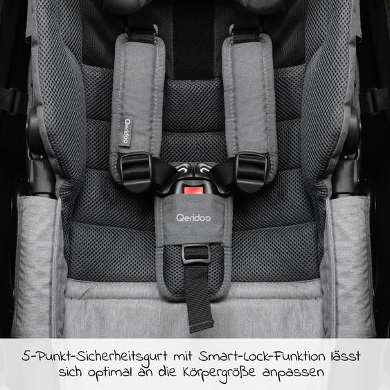 Qeridoo Hängematte Plus mit Sicherheitsrahmen für Babytransport - Grau