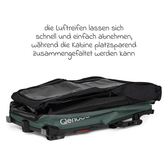 Qeridoo Hundeanhänger Nacho L auch als Buggy nutzbar mit Kupplung  bis 53,5 kg - Green