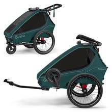 Kinderfahrradanhänger & Buggy Kidgoo 1 für 1 Kind (bis 50 kg) mit Kupplung, Dämpfsystem, XL-Kofferraum - Pacific Blue