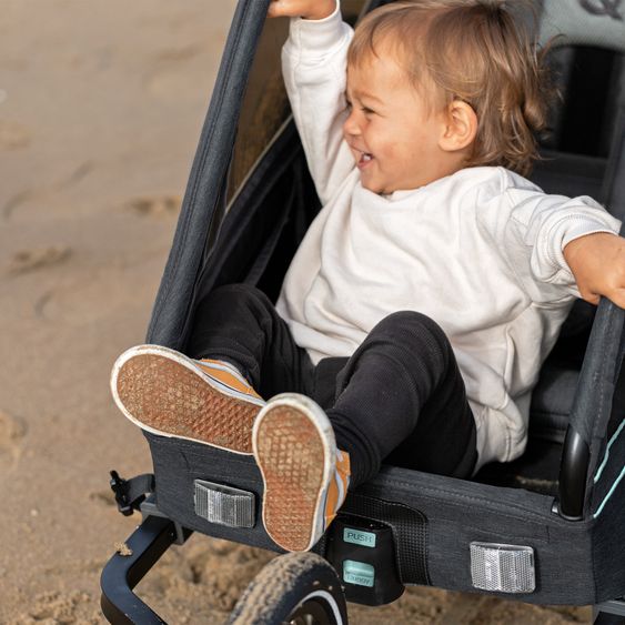 Qeridoo Kinderfahrradanhänger & Buggy Kidgoo 1 Sport für 1 Kind mit Kupplung, Blattfeder-Dämpfsystem (bis 50 kg) - Arctic Blue