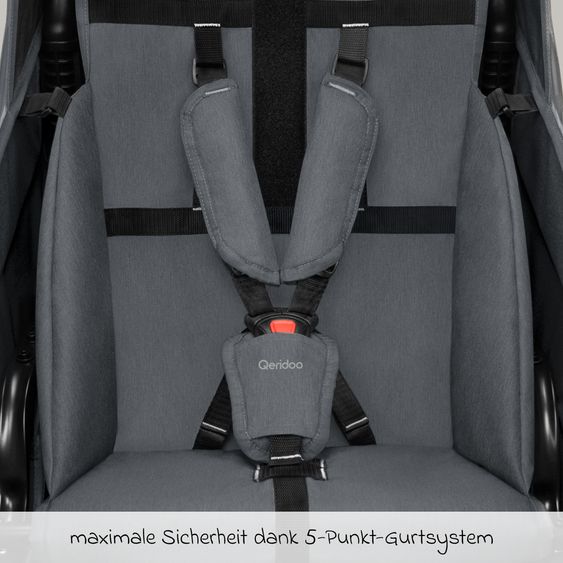 Qeridoo Kinderfahrradanhänger & Buggy QUPA 1 für 1 Kind mit Kupplung, Blattfeder-Dämpfsystem (bis 50 kg) - Blue