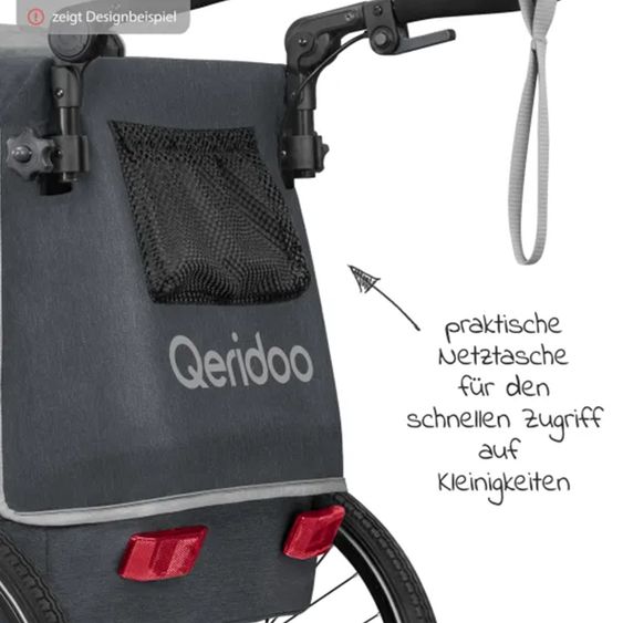 Qeridoo Kinderfahrradanhänger & Buggy Sportrex 2 Lt. Edition für 2 Kinder mit Kupplung, Dämpfsystem (bis 60kg) - Lime Green