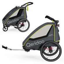 QUPA 1 für 1 Kind mit Kupplung, Blattfeder-Dämpfsystem (bis 50 kg) - Lime