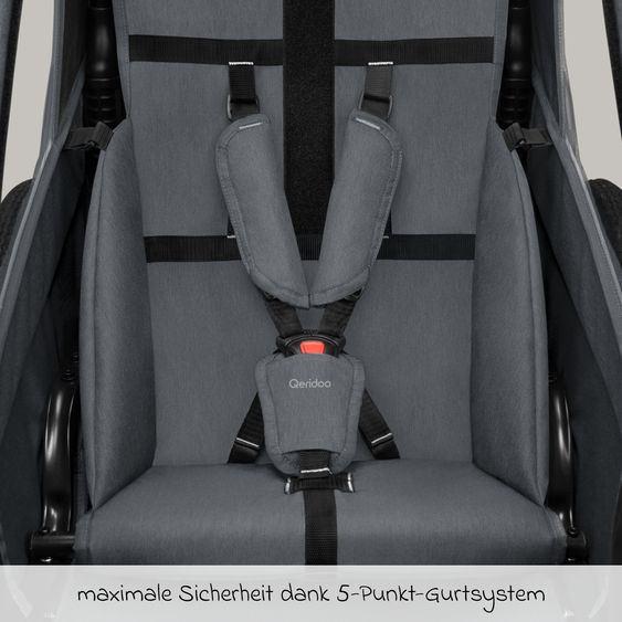 Qeridoo Kinderfahrradanhänger & Buggy QUPA 1 für 1 Kind mit Kupplung, Blattfeder-Dämpfsystem (bis 50 kg) - Lime