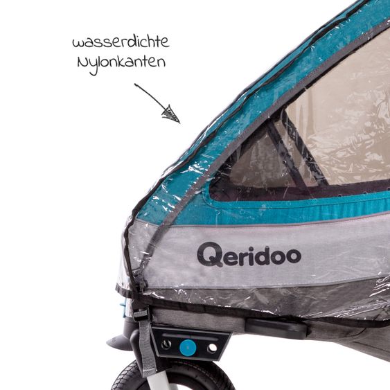 Qeridoo Regenschutz für Fahrradanhänger QUPA 1 / Sportrex 1