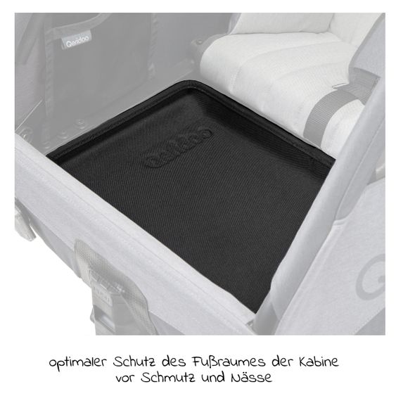 Qeridoo Protection tray for two-seater for the footwell - Black