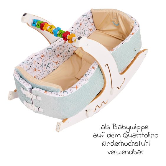 QuarttoLino 4 in 1 Babynest für Hochstuhl Quarttolino ab Geburt nutzbar - Blau Weiß