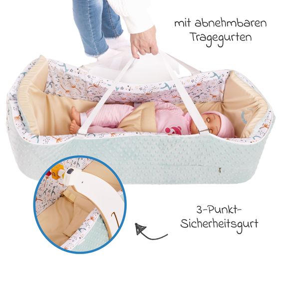 QuarttoLino 4 in 1 Babynest für Hochstuhl Quarttolino ab Geburt nutzbar - Blau Weiß