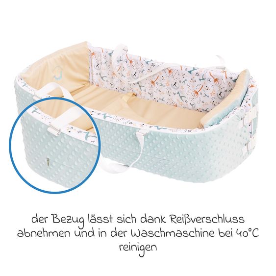 QuarttoLino 4 in 1 Babynest für Hochstuhl Quarttolino ab Geburt nutzbar - Blau Weiß