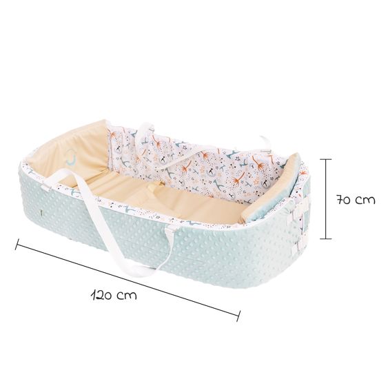 QuarttoLino 4 in 1 Babynest für Hochstuhl Quarttolino ab Geburt nutzbar - Blau Weiß