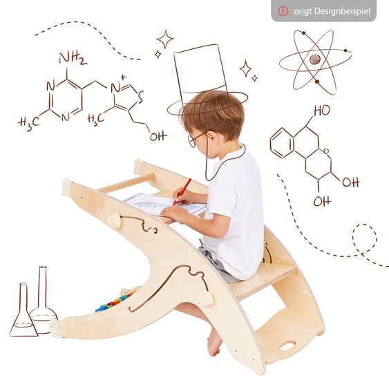 QuarttoLino Seggiolone multifunzionale in legno - seggiolone, altalena, scala, torre di apprendimento e sdraietta per bambini in uno, utilizzabile fino a 150 kg - verde