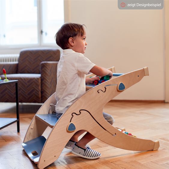 QuarttoLino Seggiolone multifunzionale in legno - seggiolone, altalena, scala, torre di apprendimento e sdraietta per bambini in uno, utilizzabile fino a 150 kg - verde