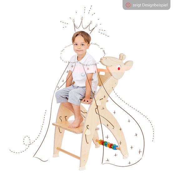 QuarttoLino Multifunctional wooden high chair - high chair, swing, staircase, learning tower & baby bouncer in one, usable up to 150 kg - white