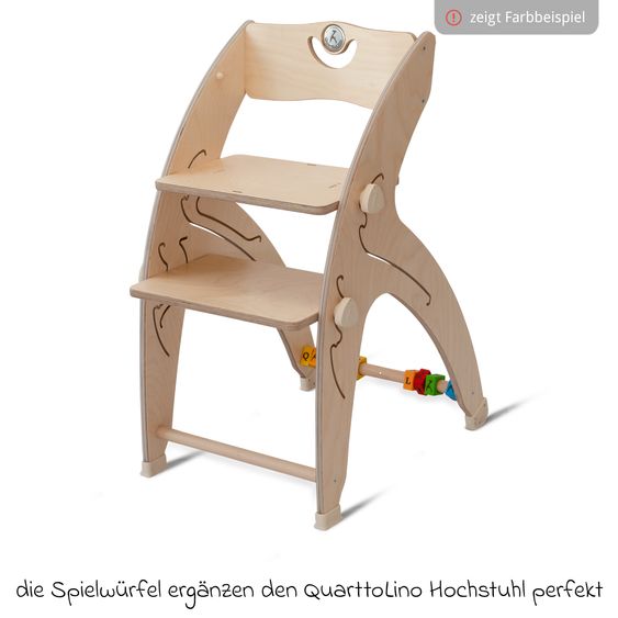 QuarttoLino Multifunktionaler Hochstuhl-Set inkl. Babysitz, Tischplatte, Spielwürfel, Sicherheitsgurt - Hochstuhl, Schaukel, Treppe, Lerntower & Babywippe in einem bis 150 kg nutzbar - Grau