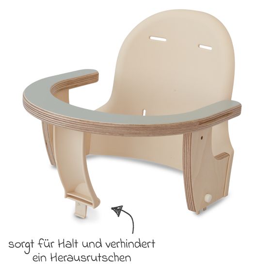 QuarttoLino Multifunktionaler Hochstuhl-Set inkl. Babysitz, Tischplatte, Spielwürfel, Sicherheitsgurt - Hochstuhl, Schaukel, Treppe, Lerntower & Babywippe in einem bis 150 kg nutzbar - Grau