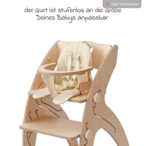 QuarttoLino Multifunctional high chair set incl. baby seat, table top, play cube, safety harness - high chair, swing, stairs, learning tower & baby bouncer in one usable up to 150 kg - gray