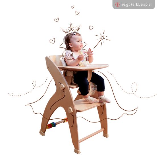 QuarttoLino Multifunctional high chair set incl. baby seat, table top, play cube, safety belt - high chair, swing, stairs, learning tower & baby bouncer in one, usable up to 150 kg - green