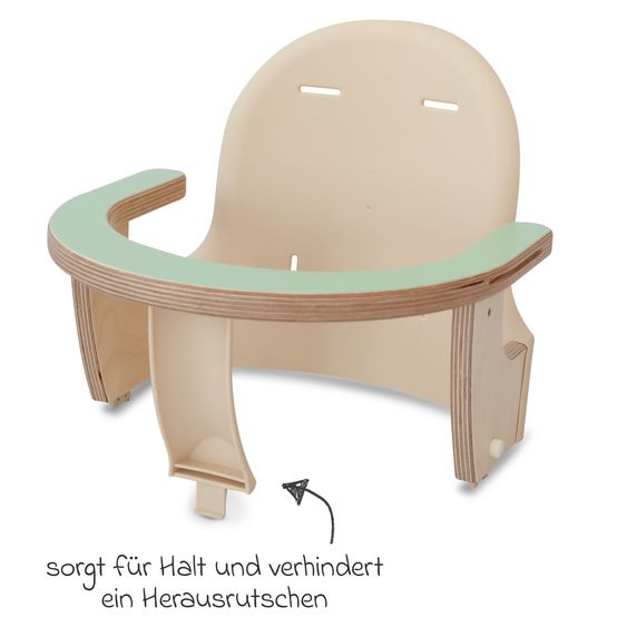 QuarttoLino Multifunktionaler Hochstuhl-Set inkl. Babysitz, Tischplatte, Spielwürfel, Sicherheitsgurt - Hochstuhl, Schaukel, Treppe, Lerntower & Babywippe in einem bis 150 kg nutzbar - Grün