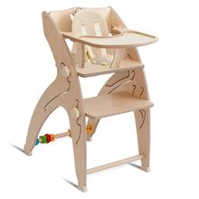 Multifunktionaler Hochstuhl-Set inkl. Babysitz, Tischplatte, Spielwürfel, Sicherheitsgurt - Hochstuhl, Schaukel, Treppe, Lerntower & Babywippe in einem bis 150 kg nutzbar - Natur