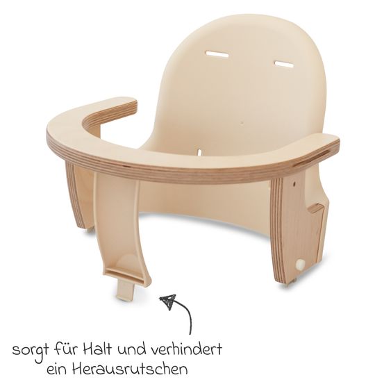 QuarttoLino Multifunktionaler Hochstuhl-Set inkl. Babysitz, Tischplatte, Spielwürfel, Sicherheitsgurt - Hochstuhl, Schaukel, Treppe, Lerntower & Babywippe in einem bis 150 kg nutzbar - Natur