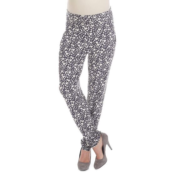 Queen Mum Hose Allover-Print - Herzen Schwarz Weiß - Gr. S