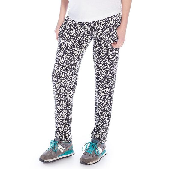 Queen Mum Hose Allover-Print - Herzen Schwarz Weiß - Gr. S