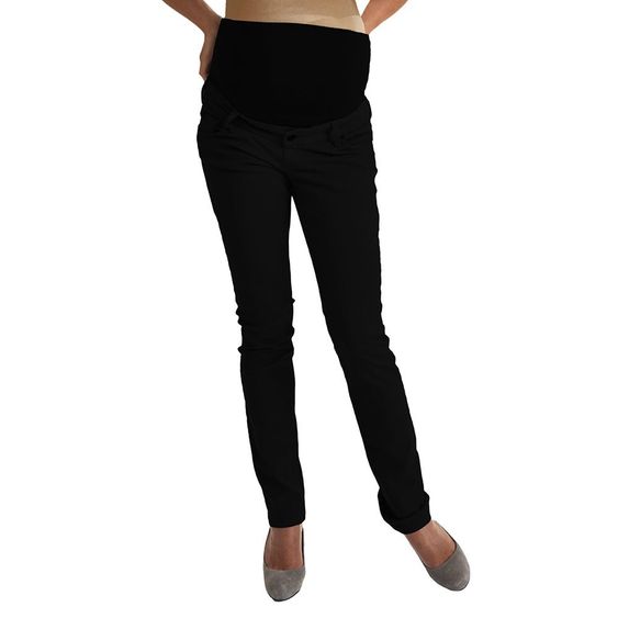 Queen Mum Jeans Baumwolle Straight Leg Gr. 42 / 44 - Schwarz