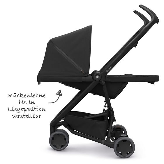 Quinny Buggy & Sportwagen Zapp Flex Einhand-Faltung, Liegeposition, nur 6,3 kg - Black on Black