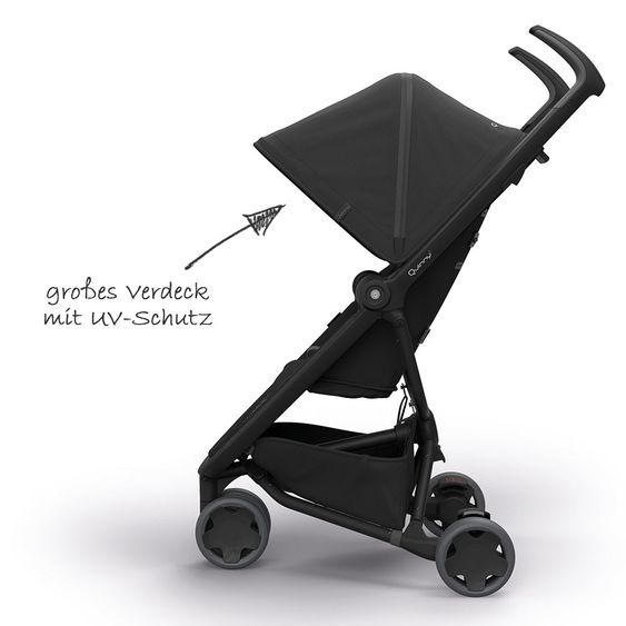 Quinny Buggy & Sportwagen Zapp Flex Einhand-Faltung, Liegeposition, nur 6,3 kg - Black on Black