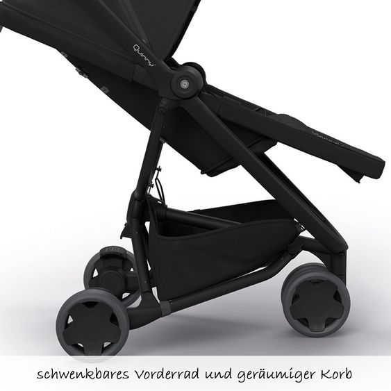 Quinny Buggy & Sportwagen Zapp Flex Einhand-Faltung, Liegeposition, nur 6,3 kg - Black on Black