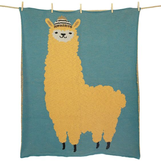 quschel Babydecke / Kuscheldecke - Alpacino - aus 100% Bio-Baumwolle - Gr. 80 x 100 cm