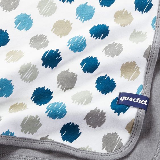 quschel Baby Blanket / Cuddle Blanket Almost Perfect Circles 100% Organic Cotton - 75 x 100 cm - Blue