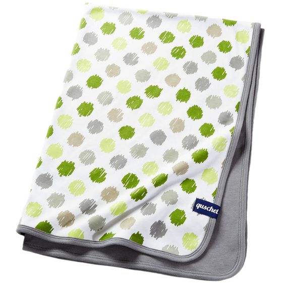 quschel Babydecke / Kuscheldecke Fast perfekte Kreise aus 100% Bio-Baumwolle - 75 x 100 cm - Grün