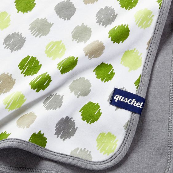 quschel Babydecke / Kuscheldecke Fast perfekte Kreise aus 100% Bio-Baumwolle - 75 x 100 cm - Grün
