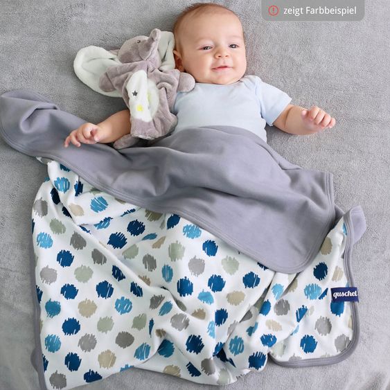quschel Babydecke / Kuscheldecke Fast perfekte Kreise aus 100% Bio-Baumwolle - 75 x 100 cm - Grün