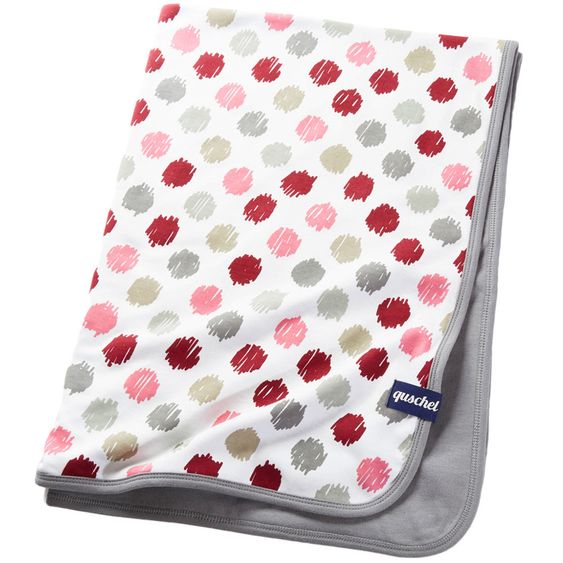 quschel Babydecke / Kuscheldecke Fast perfekte Kreise aus 100% Bio-Baumwolle - 75 x 100 cm - Pink