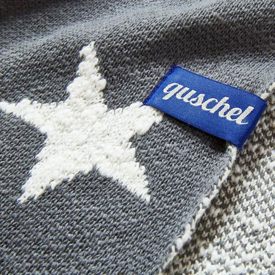 quschel Coperta per neonati / Coperta di coccole Cielo pieno di stelle 100% cotone biologico - 80 x 100 cm - Grigio