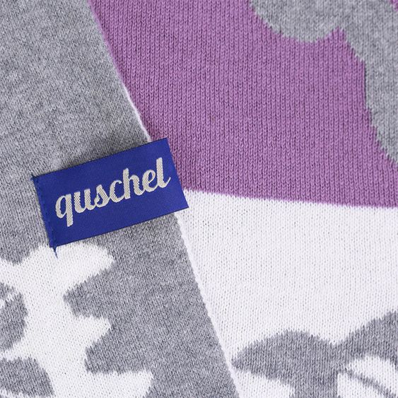 quschel Coperta per neonati / Coperta di coccole Surf Turtles 100% cotone biologico - 80 x 100 cm - Rosa / Viola