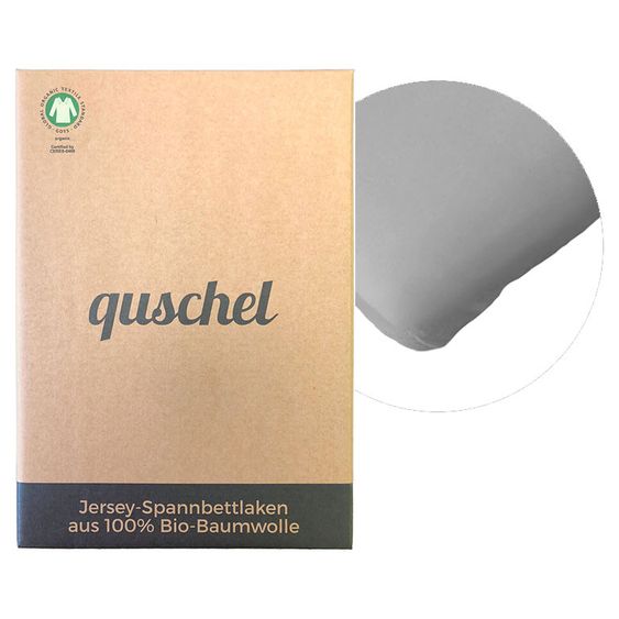 quschel Spannbettlaken aus 100% Bio-Baumwolle 70 x 140 cm - Grau