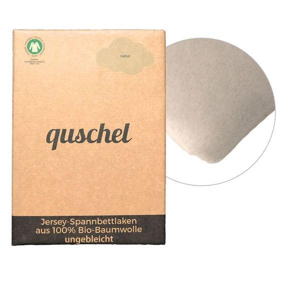 quschel 100% organic cotton fitted sheet - 70 x 140 cm - Unbleached